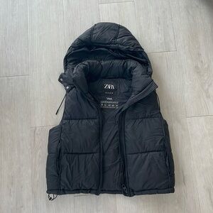 Zara Black Puffer Vest
